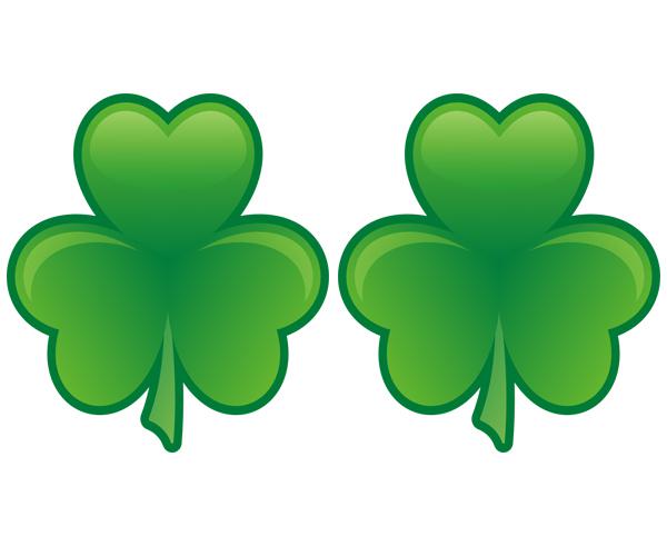 Lucky irish shamrock decal set 4"x3.6" ireland green clover vinyl sticker zu1