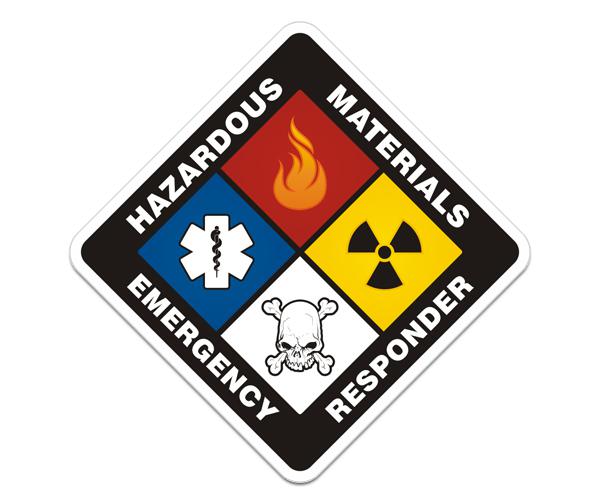 Hazmat decal 5"x5" firefighter haz mat hazardous vinyl sticker h2 zu1