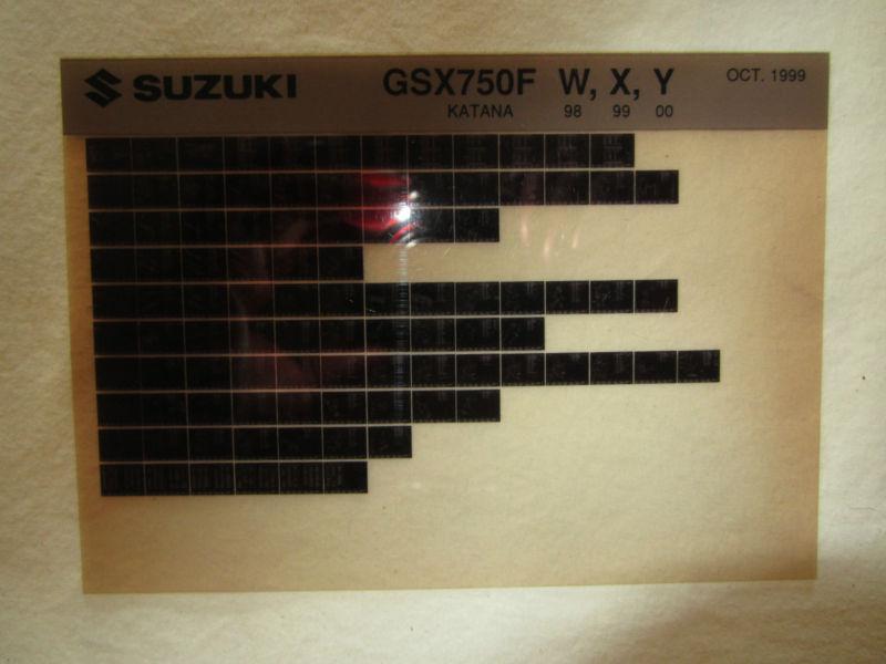 1998-2000 suzuki motorcycle gsx600f w x y microfiche part catalog gsx 600 f 1999