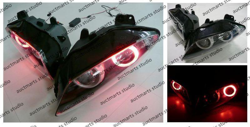 Yamaha yzf r1 2004-2006 halo angel eye projector bi-xenon headlamp red d