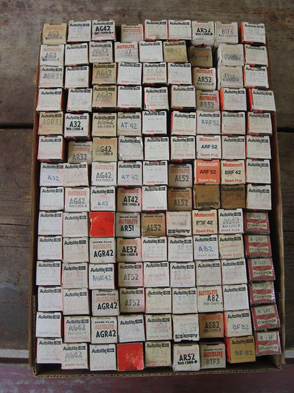 Viintage lot of 120 ford autolite spark plugs, nos, in boxes, buying all!!!!