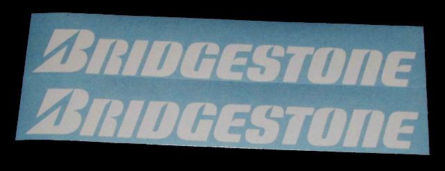 White bridgestone tires vinyl sticker decal (2) suzuki/yamaha/honda/kawasaki