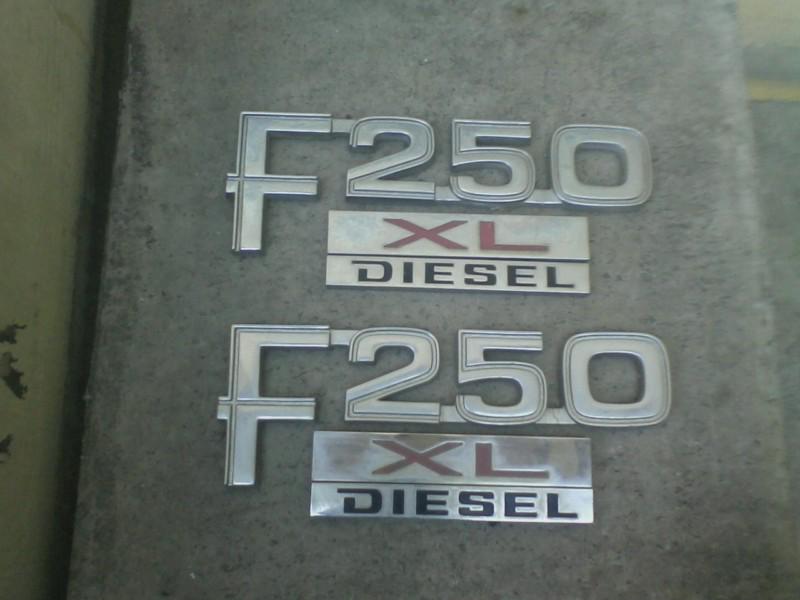 81-87  ford f-250 xl diesel fender emblem oem