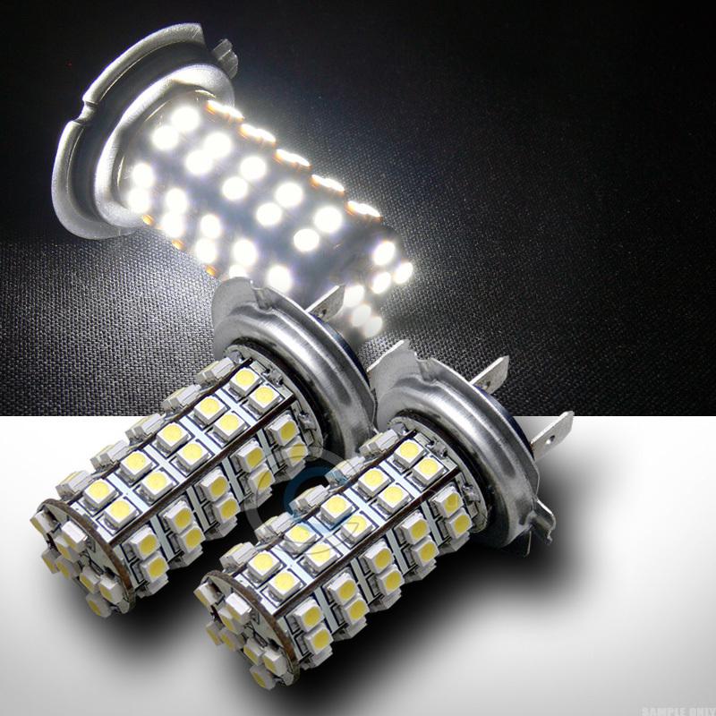 2pc xenon white super bright h7 68x smd led daytime running light drl lamp bulbs