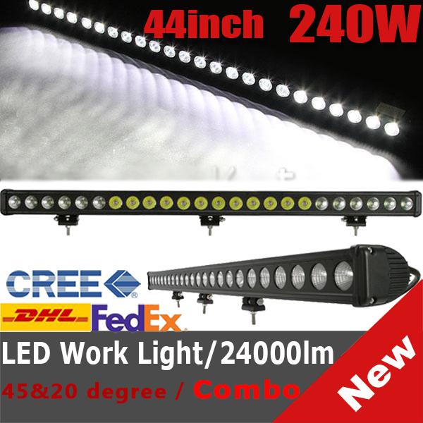 240w 44“ flood spot combo cree led work light bar offroad driving pickup 4x4 4wd