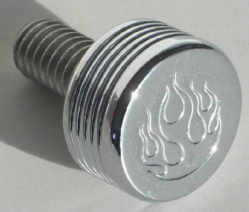 Polished "flame" cap & air cleaner bolt kit for harley twin cam filter cover