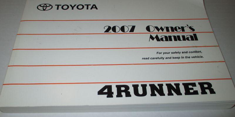 2007 toyota 4runner owners manual (oem)