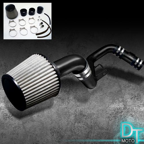 Stainless washable filter + cold air intake 06-11 civic 4cyl 1.8l blk aluminum