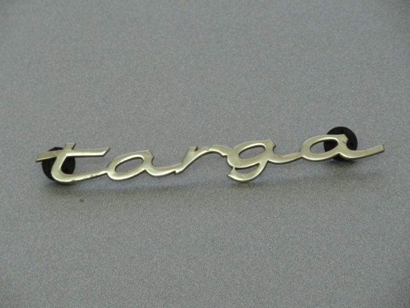 Used original genuine porsche 911 gold "targa" side emblem badge