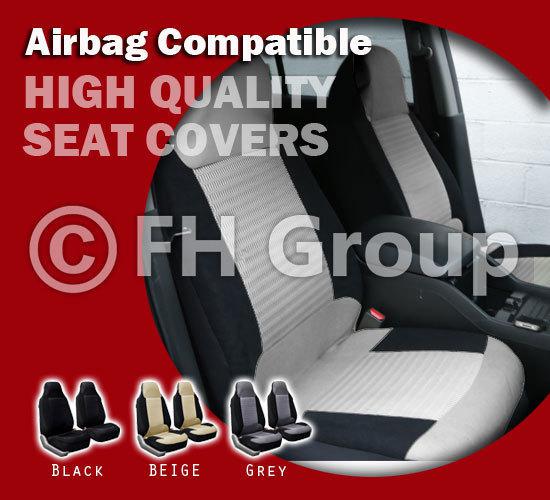 Superior fabric front pair bucket seat covers airbag compatible gray