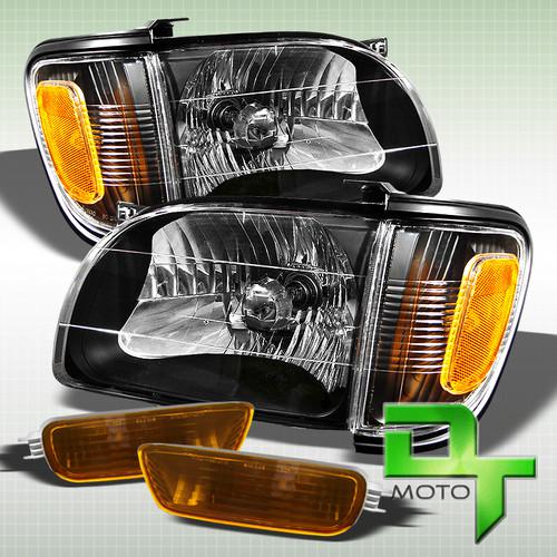 Black 01-04 toyota tacoma crystal headlights +corner signal+bumper lamps lights