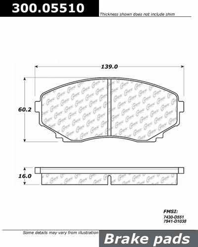 Centric 300.05510 brake pad or shoe, front-premium semi-met pads w/shims