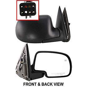 Power heated side view door mirror assembly passenger's right manual fold