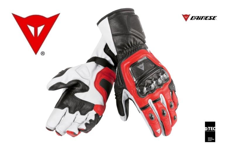 New - dainese druids racing gloves - rosso lava-nero- bianco - size xl