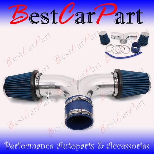 Bcp blue 99-04 grand cherokee 4.7 v8 dual twin air intake induction kit + filter