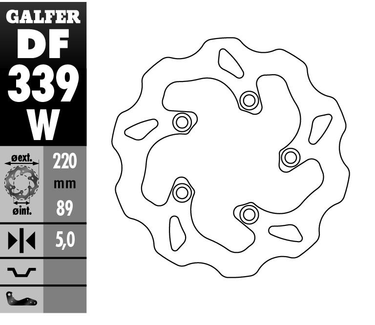 Galfer df339w rear wave rotor - suzuki gsx-r750 gsxr 750 - 1996-2011 --df339w