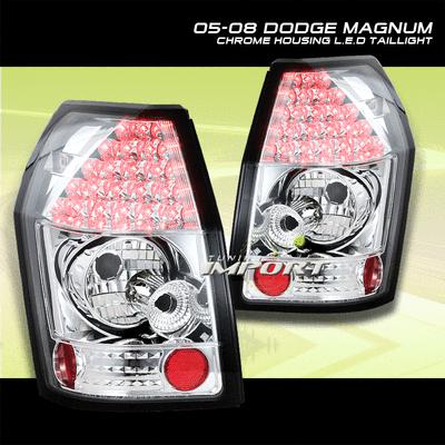 2005-2008 06 07 dodge magnum chrome led tail light lamp lights pair chrome