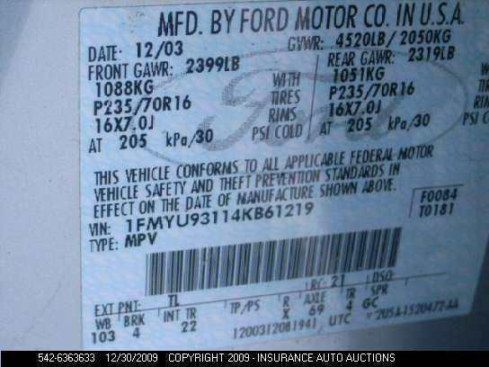 01 02 03 04 ford escape r. corner/park light fog/driving bumper mtd 417728