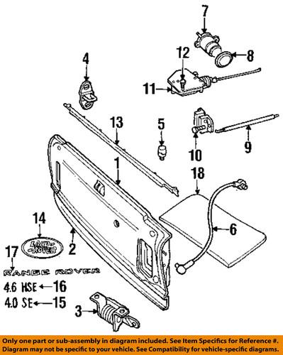 Land rover oem fqr100530 tail gate-latch