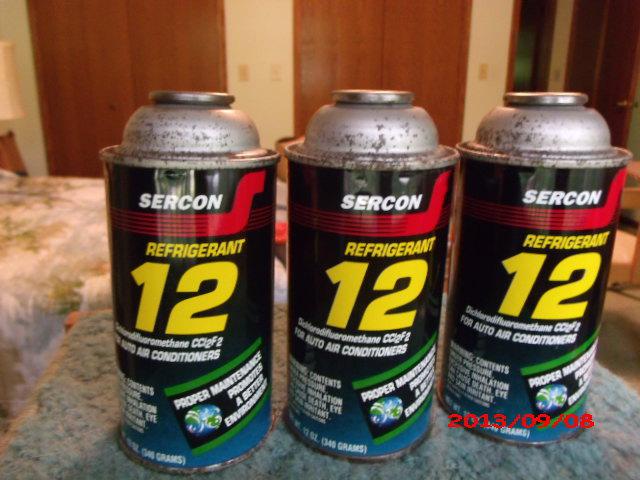 Three (3) sercon refrigerant 12 ~ r12 ~ 12oz. 