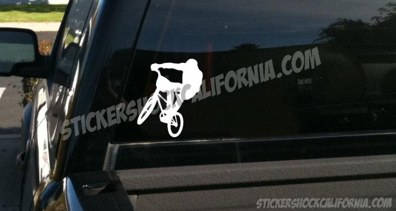 Bmx, bmx racing, bmx freestyle white vinyl decal sticker