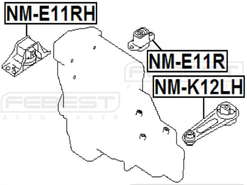 Right engine mount - febest # nm-e11rh