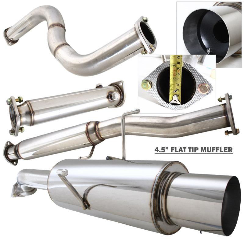 96-00 honda civic 2/4dr catback exhaust system with 4.5 tip / 3" pipe 97 98 99