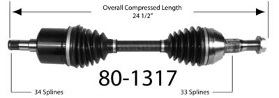 Empi 80-1317 cv half-shaft assembly-cv joint half shaft