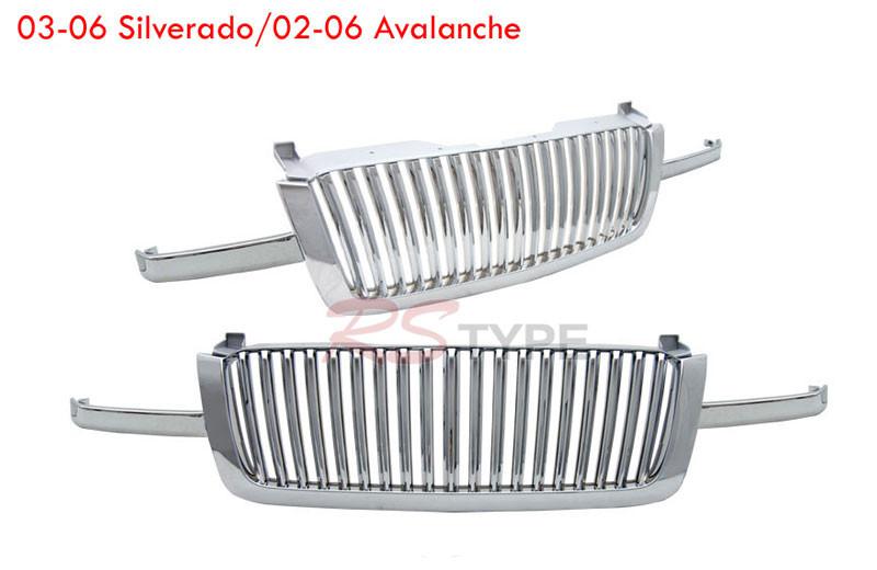 Chevrolet avalanche 2002-2006 mesh design front grille chrome