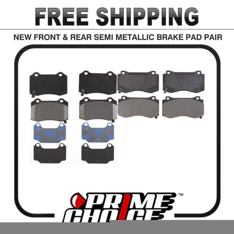 Premium front & rear metallic disc brake pads 2 full complete sets 4 pair 8 pads