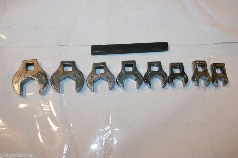 Mac tools 3/8" drive sae short open end crowfoot wrench set 8 pc 3/8"-13/16"