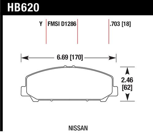 Hawk performance hb620y.703 disc brake pad 06-11 armada pathfinder qx56 titan