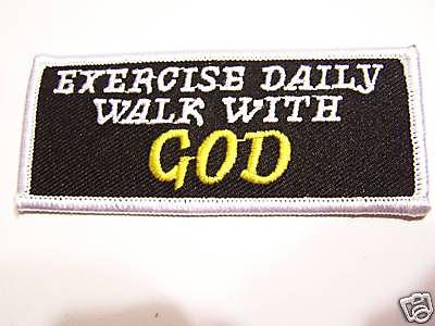 #0036 christian motorcycle vest patch exercise daily...