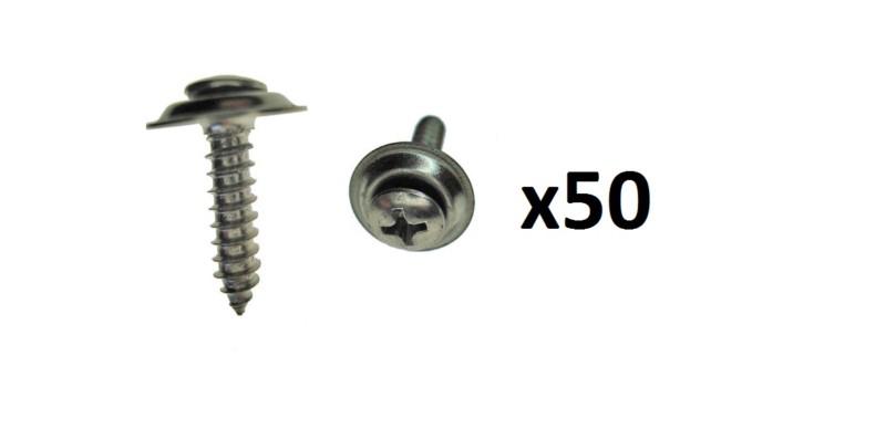 50 chrome nos kick door panel screws with washer #10 x 1" long