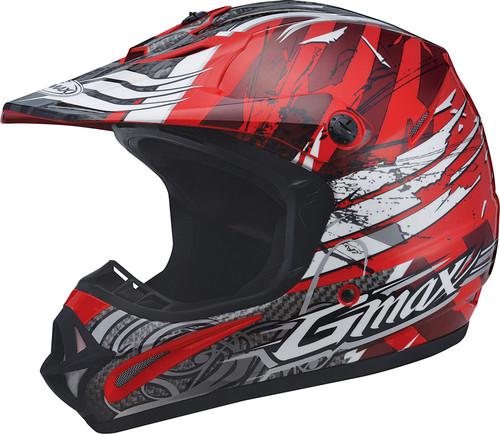 G-max gm46x-1 shredder graphic motorcycle helmet shredder red/white xxx-large