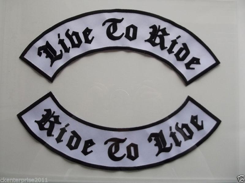 Live to ride rocker motorcycle biker large embroidered back patch #3a