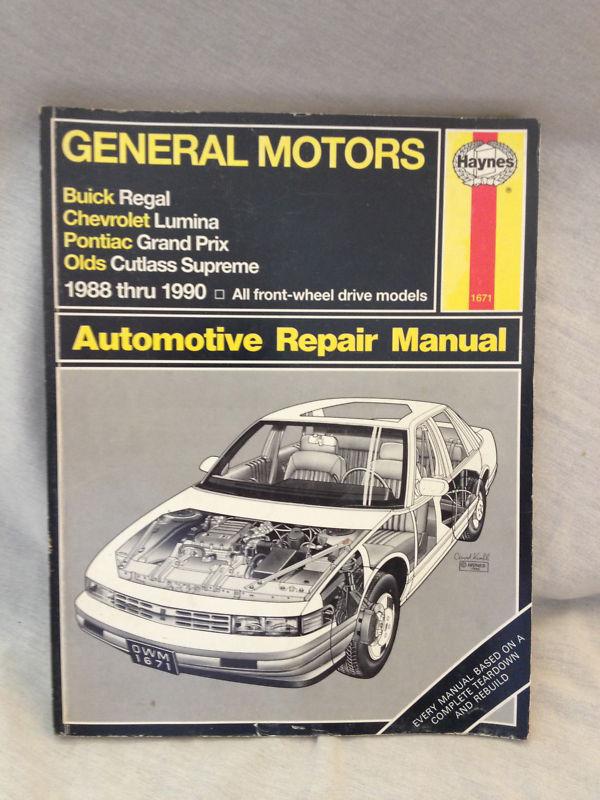 1988 - 1990 gm haynes auto repair manual - chevrolet buick pontiac olds