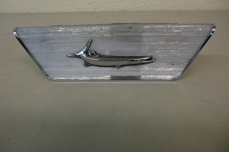 1967 1968 1969 barracuda rear seat fish emblem & backing handle escutcheon trim