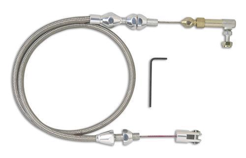 Lokar throttle cable hi-tech polished braided stainless steel 24" long univ ea