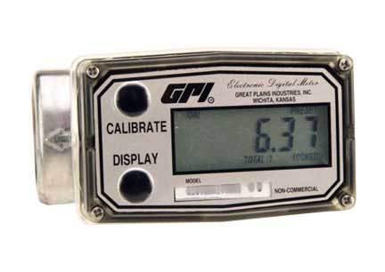 Gpi aluminum turbine methanol meter w/ 1in npt thread- 3 to 50 gpm (10-190 pm)