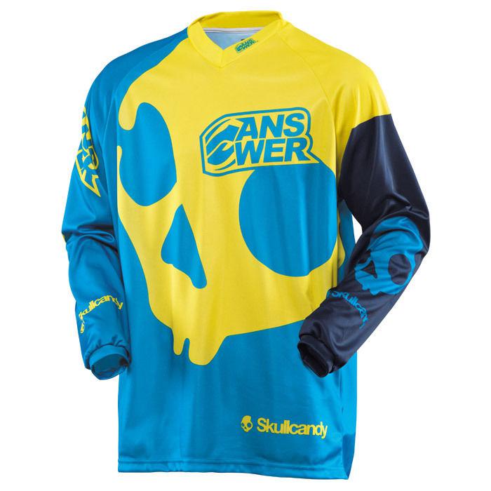 2014 answer skullcandy blue/yellow mx jerseys adult and youth