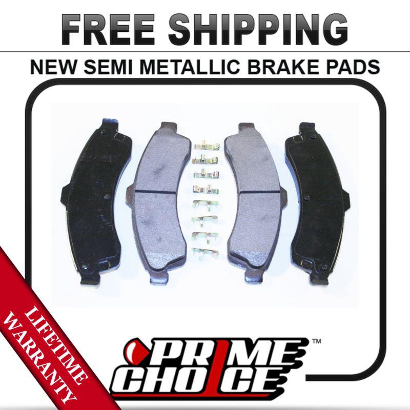 Front semi metallic disc brake pad kit full set with lifetime warranty