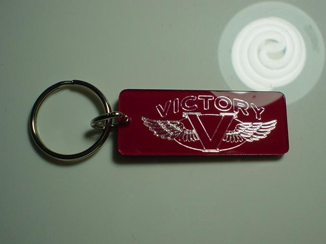 Victory motorcycle key chain red & chrome vegas jackpot judge 8 ball 