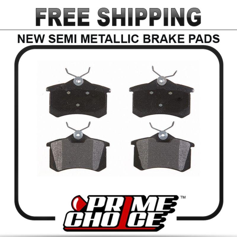 New premium complete set of rear metallic disc brake pads with shims