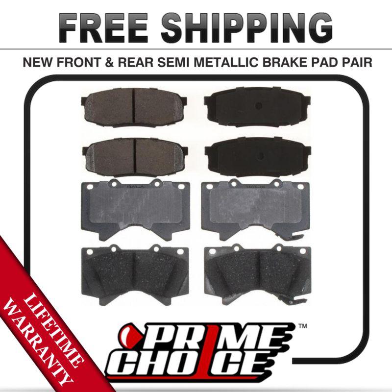 Complete set of front and rear premium brake pads with lifetime warranty