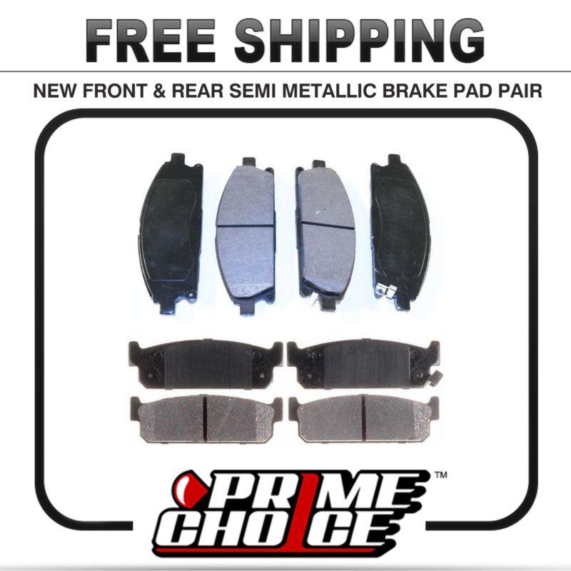 Premium front & rear metallic disc brake pads 2 full complete sets 4 pair 8 pads