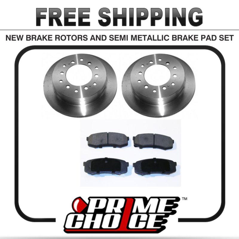 Premium rear metallic brake pads and disc rotors complete kit left & right pair