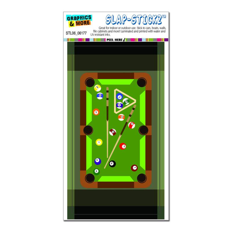 Billiard pool table on black - slap-stickz™ car window locker bumper sticker