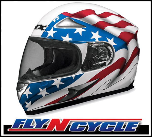 Afx fx-90 white flag xl full face motorcycle helmet dot ece