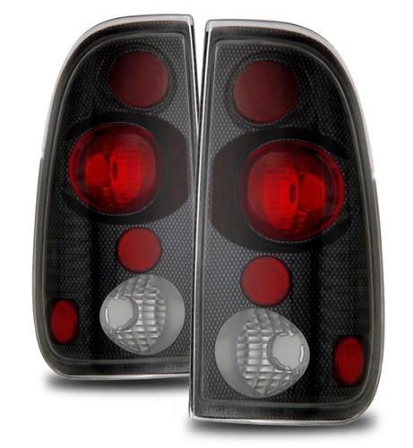 97-03 ford f150/f250/f350 carbon fiber paint altezza tail lights rear brake lamp